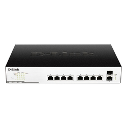 D-Link DGS-1100-10MP/B1A - Настраиваемый коммутатор EasySmart с 8 портами 10/100/1000Base-T и 2 портами 1000Base-X SFP
