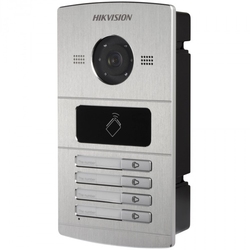 HikVision DS-KV8402-IM - IP вызывная панель, 4 абонента, Linux, 1RJ45 10M/ 100M, CMOS 1.3Mп, PoE