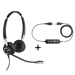 Jabra BIZ 2400 II Duo QD/Link 260 [260-09] - Телефонная гарнитура в комплекте с переходником Jabra Link 260