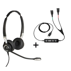 Jabra BIZ 2400 II Duo QD/Link 265 [265-09] - Телефонная гарнитура в комплекте с переходником Jabra Link 265