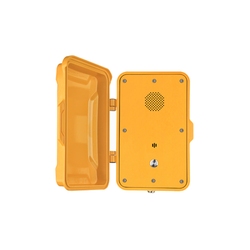 J&R JR102-SC-Y-SIP - Промышленный SIP телефон с крышкой, с 1 кнопкой, 2 SIP аккаунта, RJ45, WAN/LAN