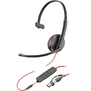 Poly Blackwire 3215 Monaural USB-C Headset +3.5mm Plug +USB-C/A Adapter [8X227AA]