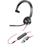 Poly Blackwire 3315 Monaural USB-C Headset +3.5mm Plug +USB-C/A Adapter [8X217AA]