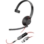 Poly Blackwire 5210 Monaural USB-C Headset +3.5mm Plug +USB-C/A Adapter (Bulk) [8X230A6]